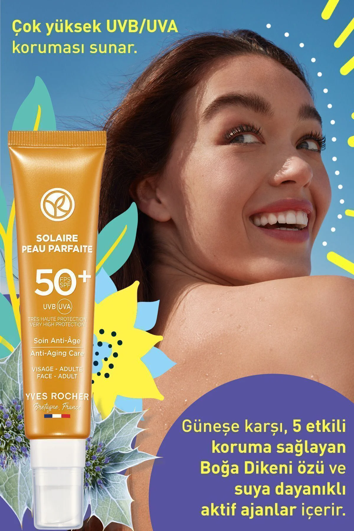 Spf 50 Yüksek Korumalı Fotoyaşlanma Ve Leke Karşıtı Yüz Güneş Kre