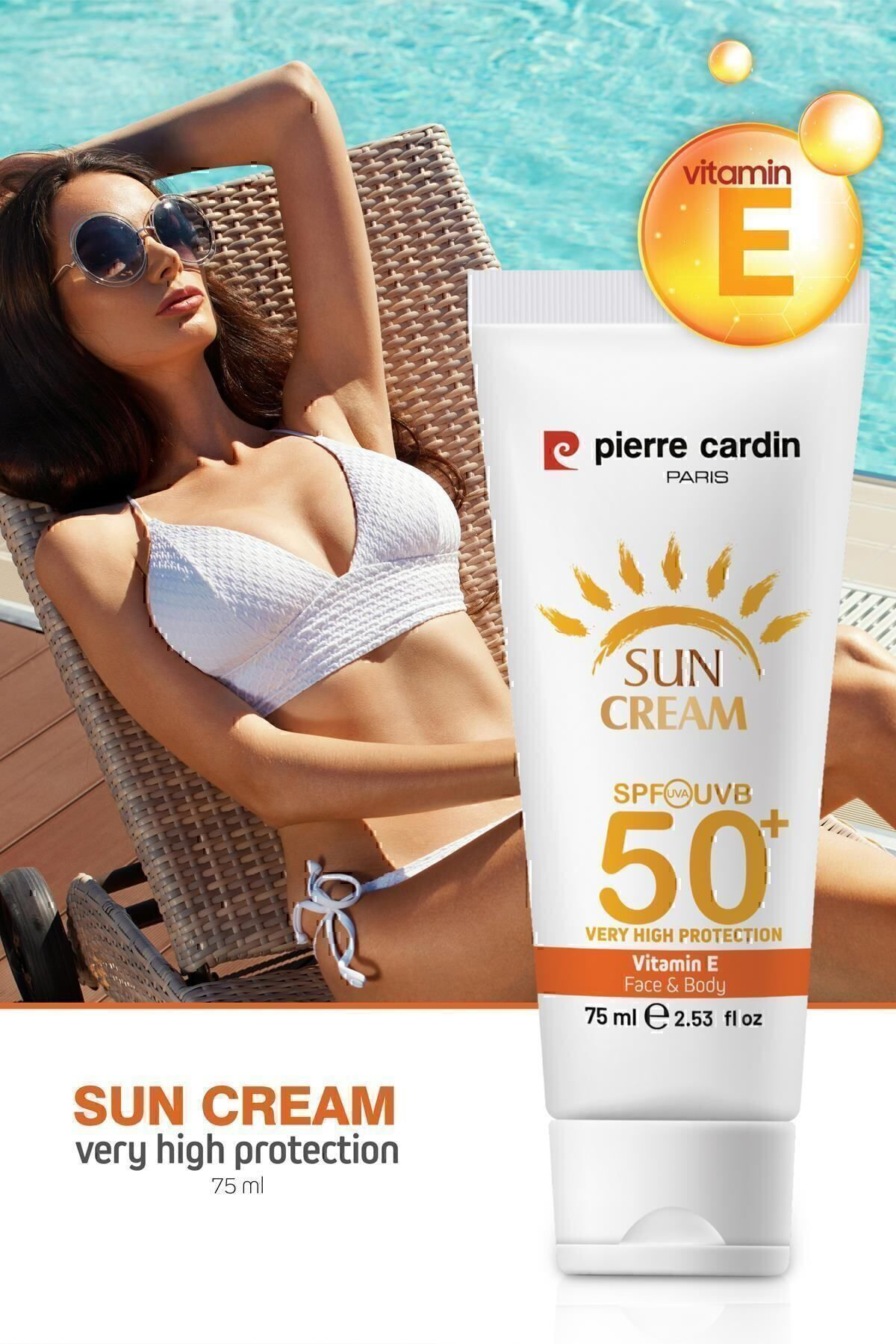 Pierre Cardin Spf 50 Yüz Ve Vücut Güneş Kremi 75 Ml Normal Ve Kuru Ciltler İçin