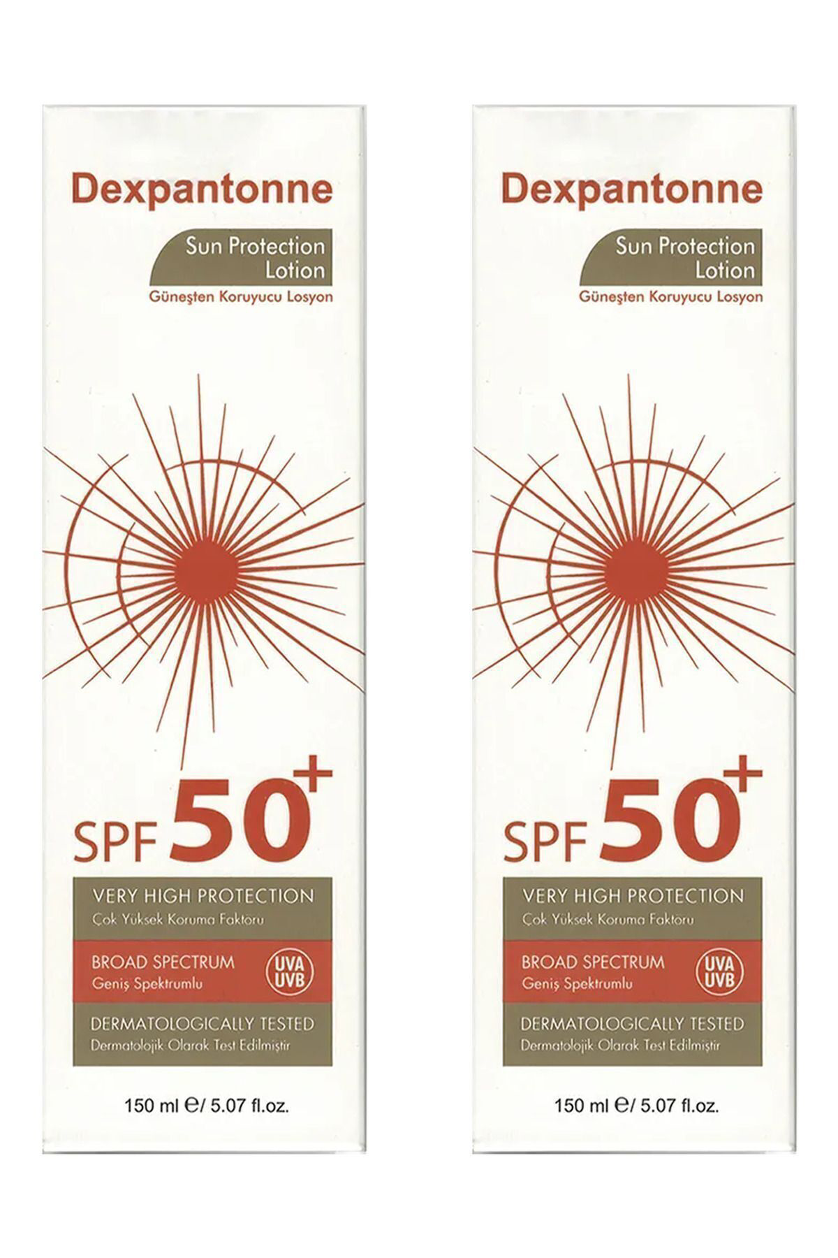 Spf50+ Güneşten Koruyucu Losyon 150 ml × 2