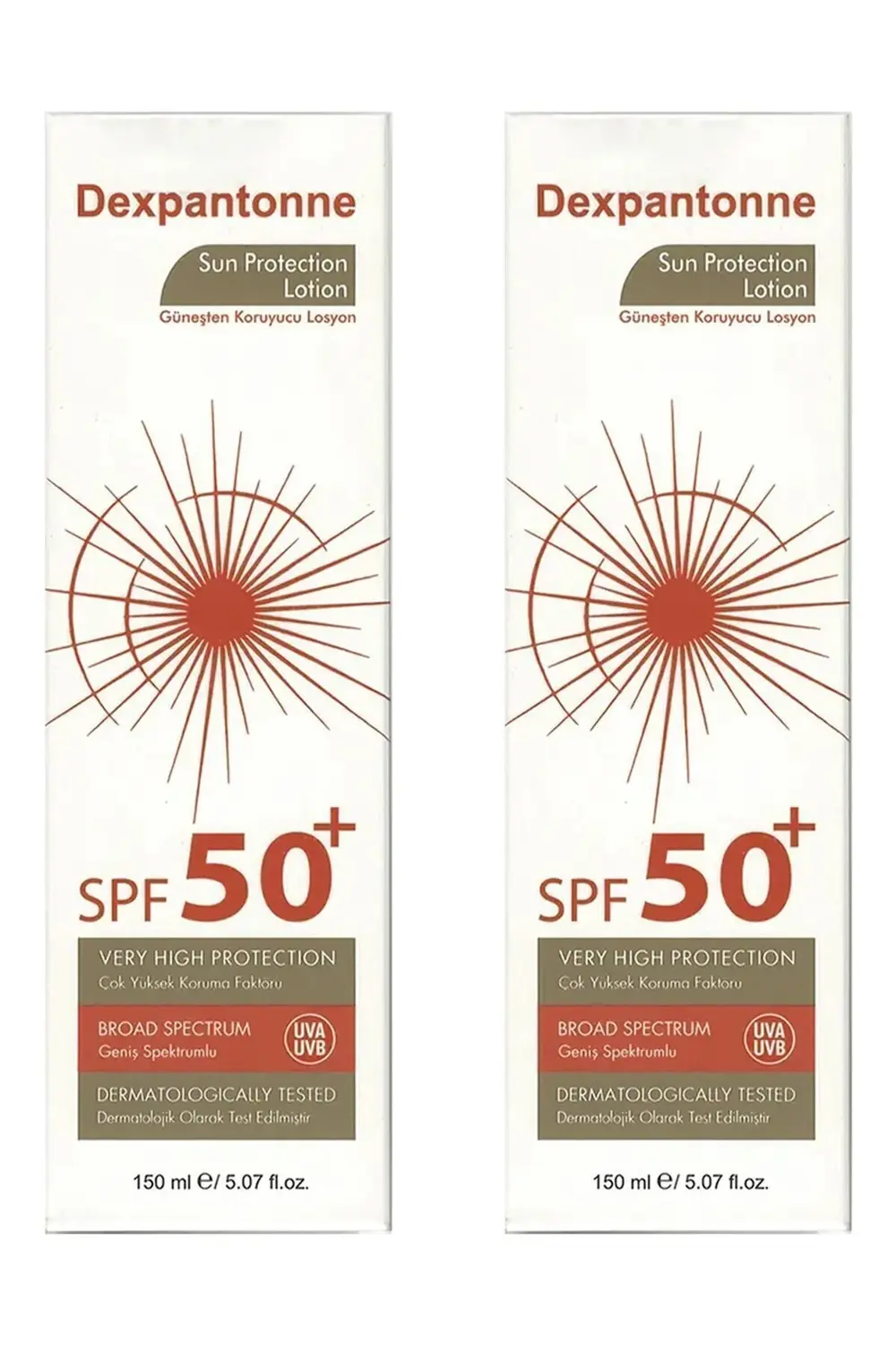 Spf50+ Güneşten Koruyucu Losyon 150 ml × 2