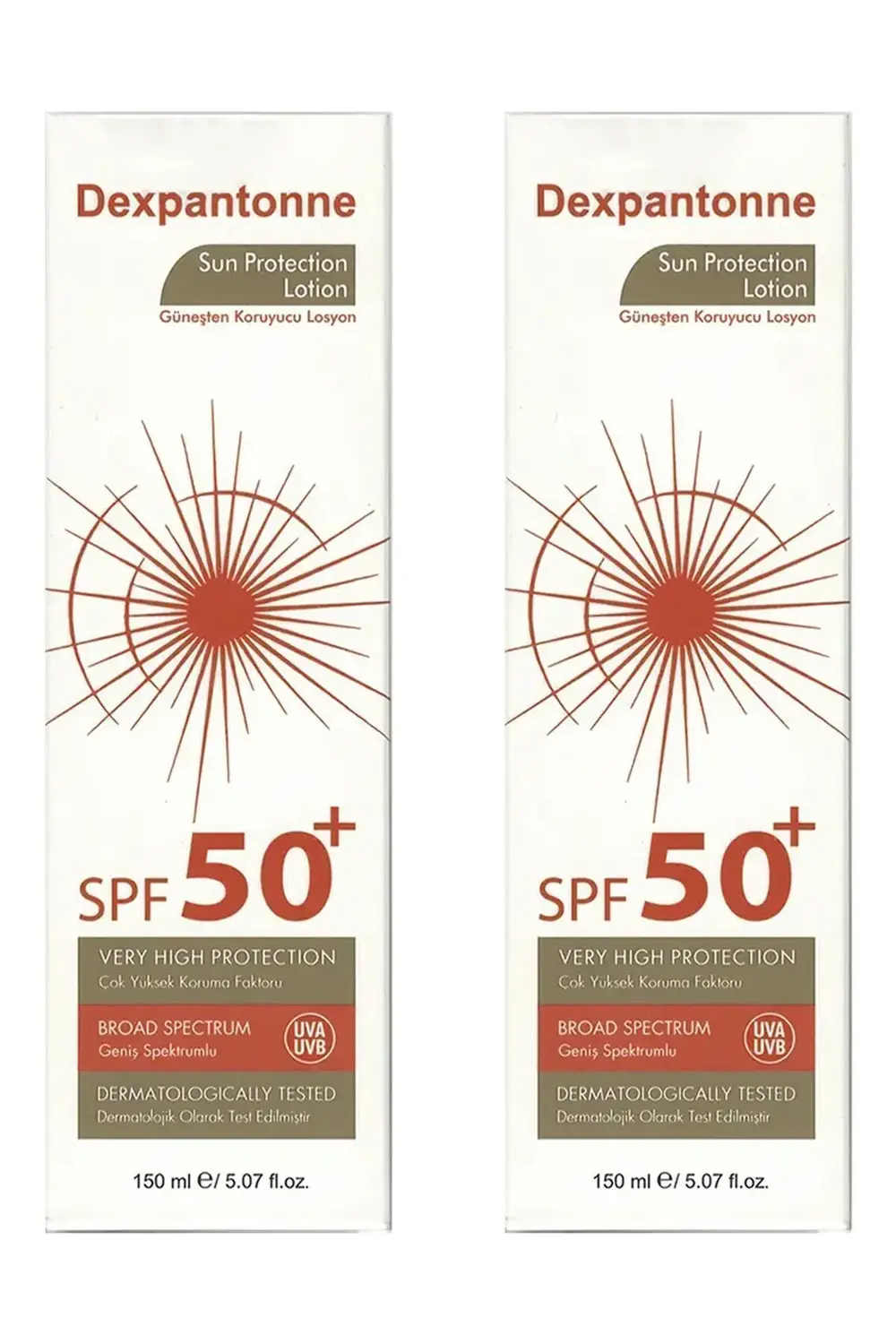 Spf50+ Güneşten Koruyucu Losyon 150 ml × 2
