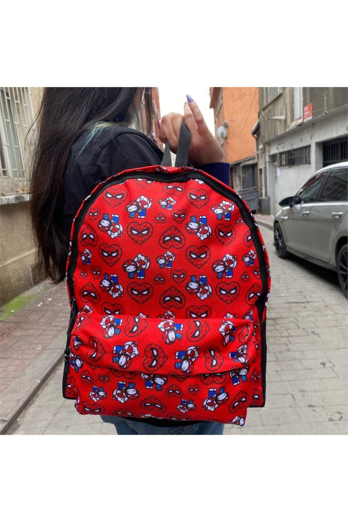 Spiderman - Hello Kitty Couple Okul Sırt Çantası