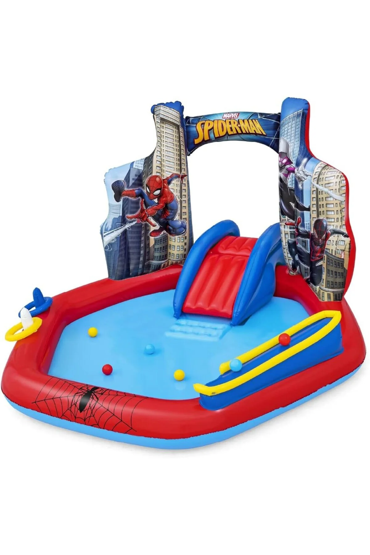 Spider–Man Şişirilebilir Oyun Merkezi 2,11 m x 2,06 m x 1.27 m Spider–Man Şişirilebilir Oyun Merkezi 2,11 m x 2,06 m x 1.27 m