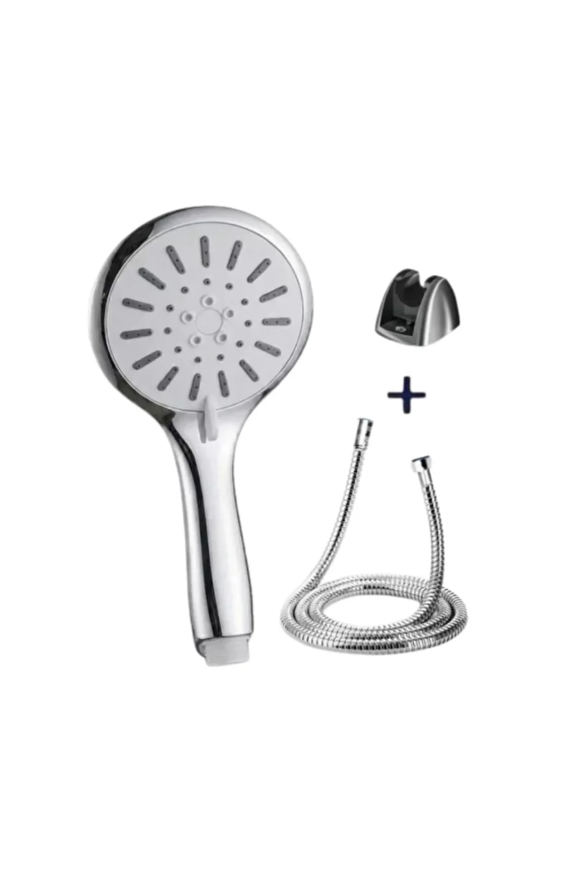 Spiral Hortumlu 4 Kademeli Krem El Duşu Başlığı Banyo Duş Seti