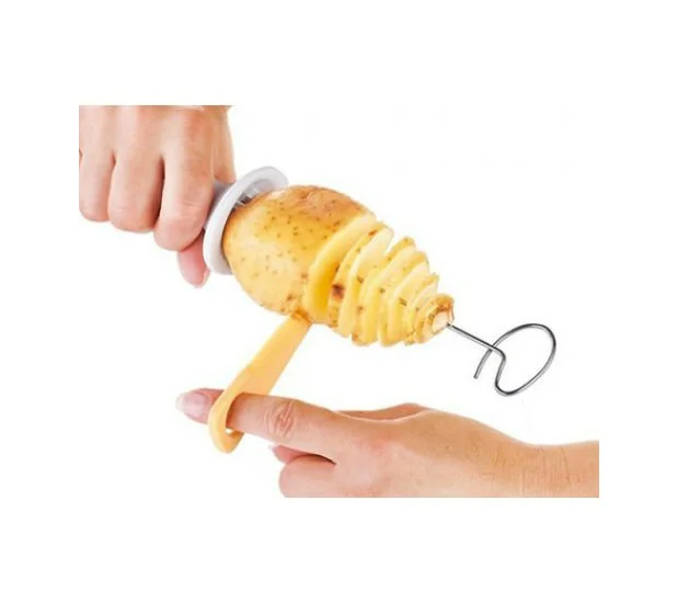 Spiral Patates Dilimleyici Aparat Çubukta Patates Cips Yapma Diğe