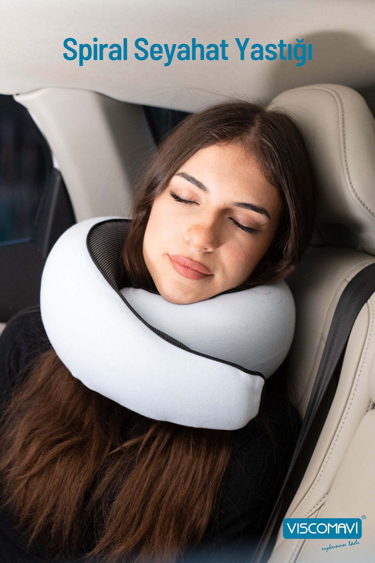 Viscomavi Spiral Seyahat Yastığı Pembe