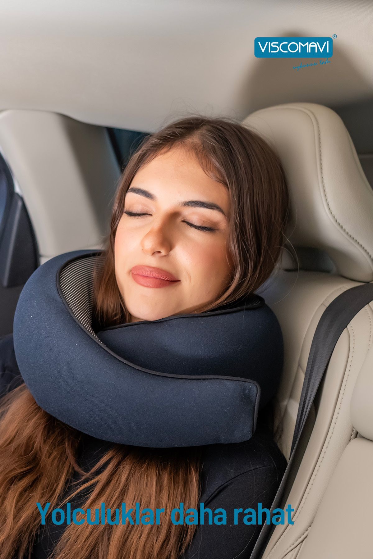 Viscomavi Spiral Seyahat Yastığı Pembe