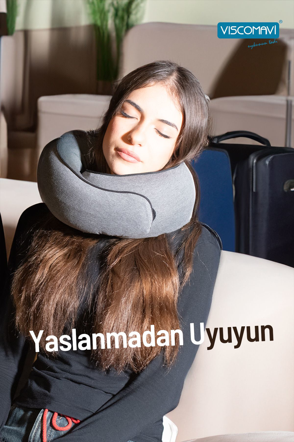 Viscomavi Spiral Seyahat Yastığı Pembe