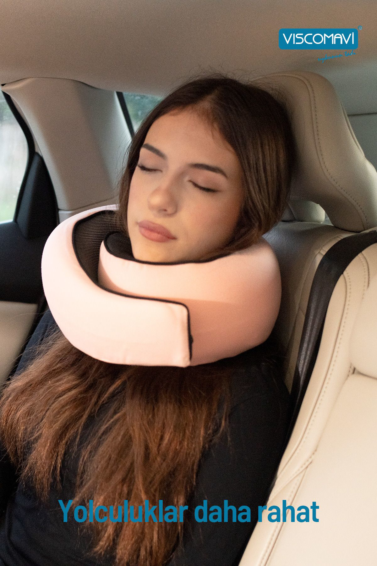 Viscomavi Spiral Seyahat Yastığı Pembe