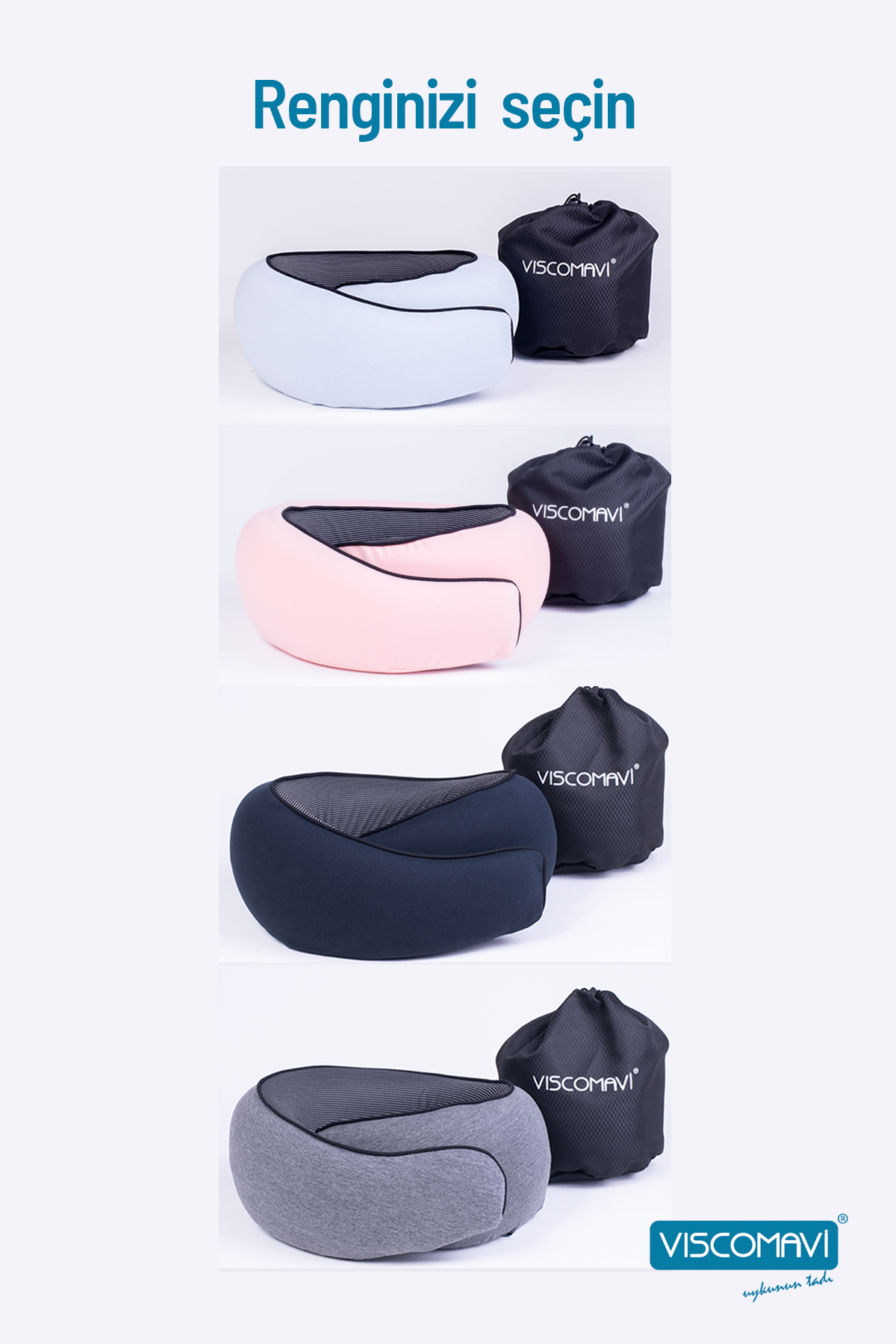 Spiral Seyahat Yastığı Pembe