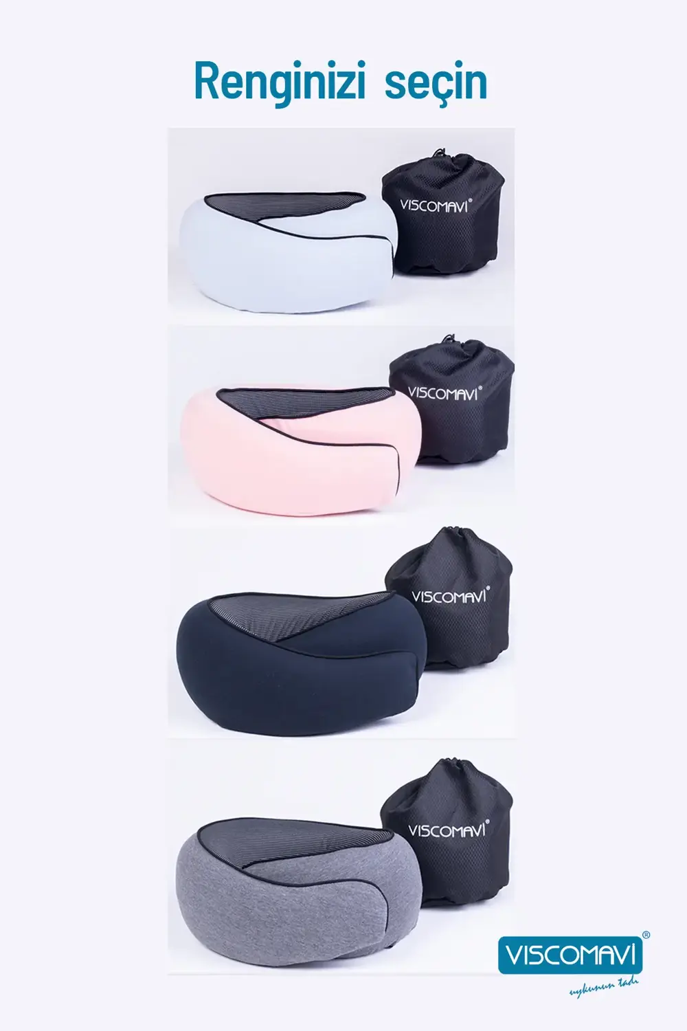 Spiral Seyahat Yastığı Pembe