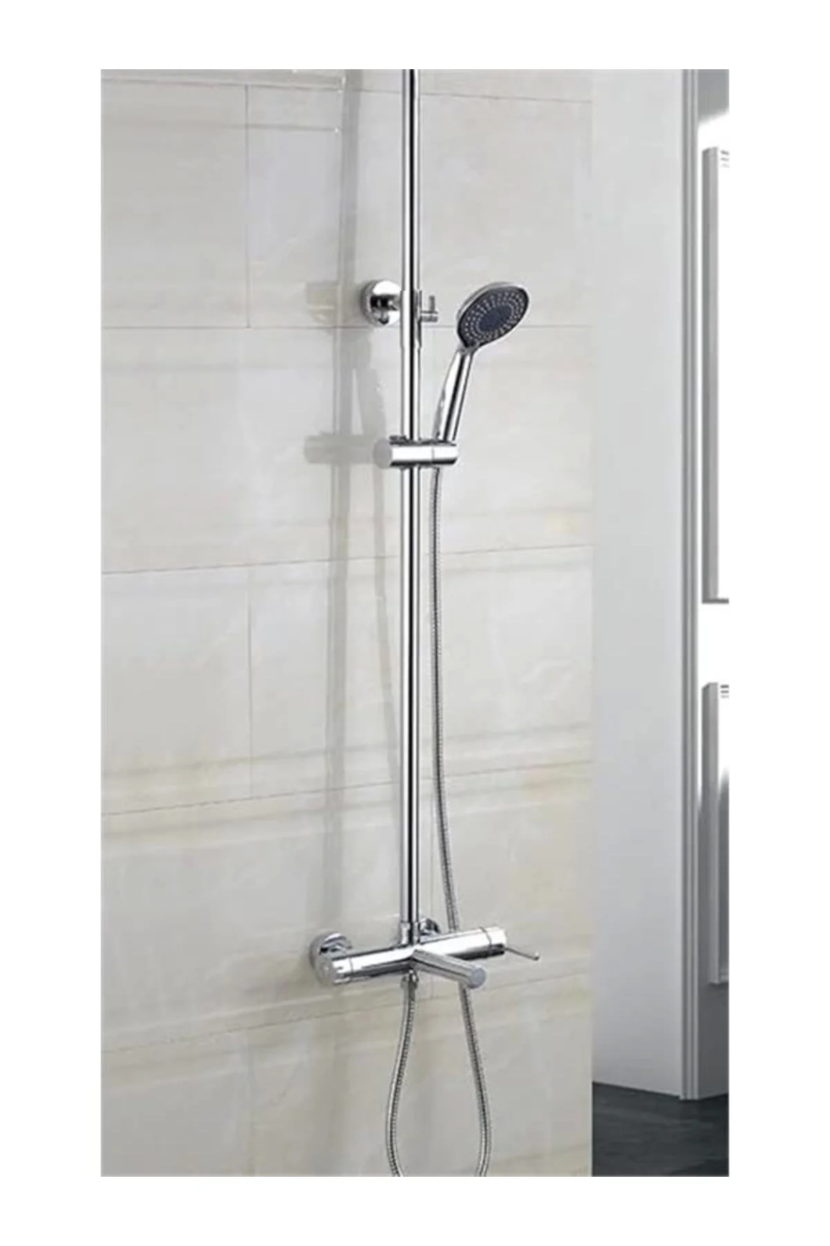 Spiralli Örgülü Duş Hortumu,Banyo Duş Hortumu (1,5 Metre) (Krom)