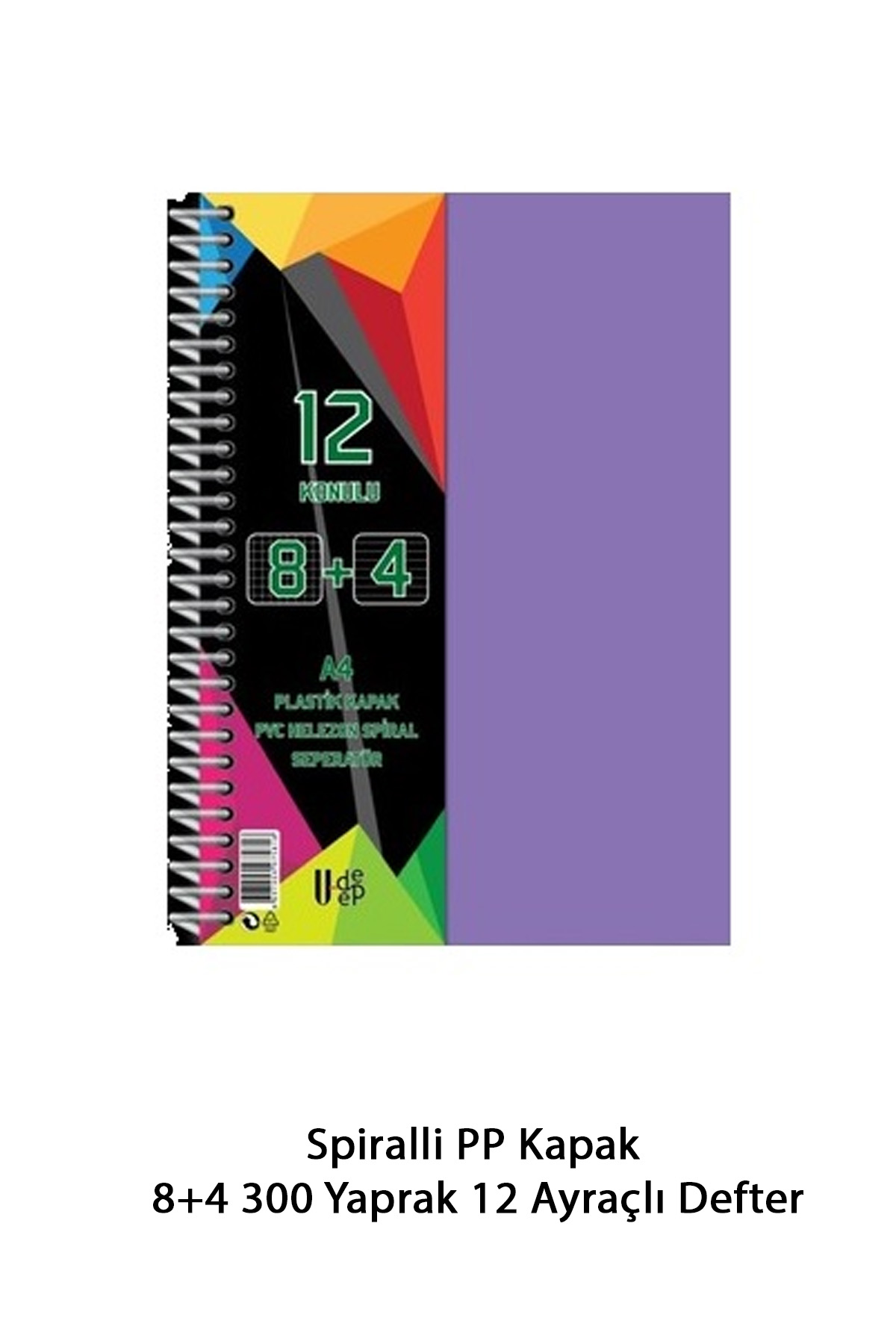 Just Cheap Store Spiralli Pp Kapak 8+4 300 Yaprak 12 Ayraçli Defter