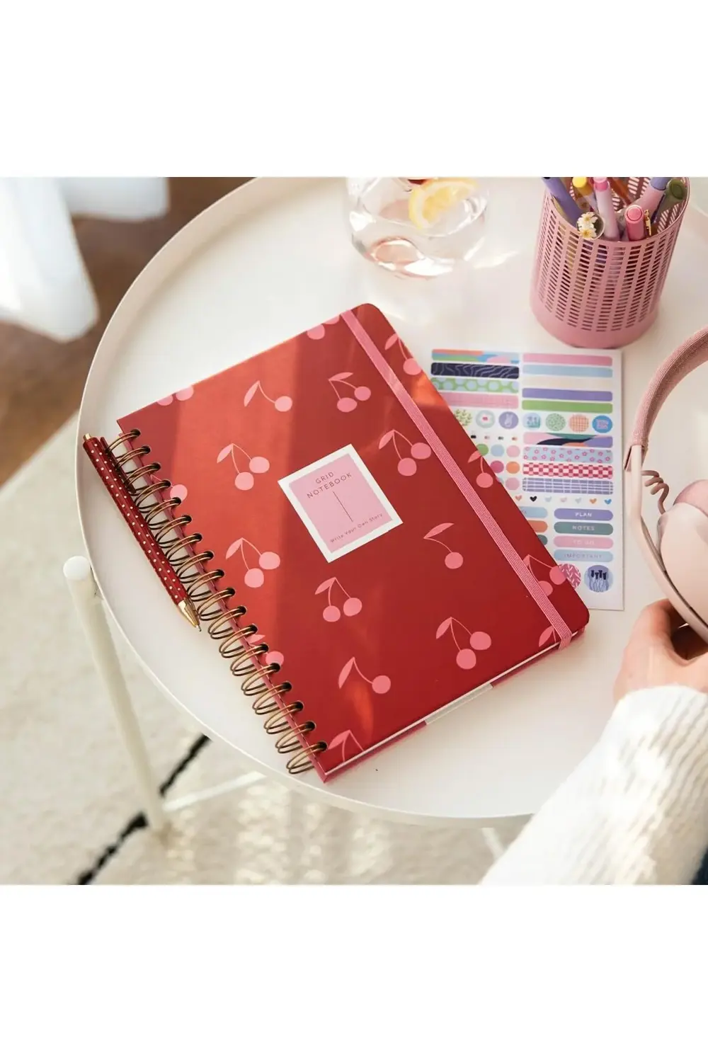 Spiralli Sert Kapak Not Defteri Kiraz 395519