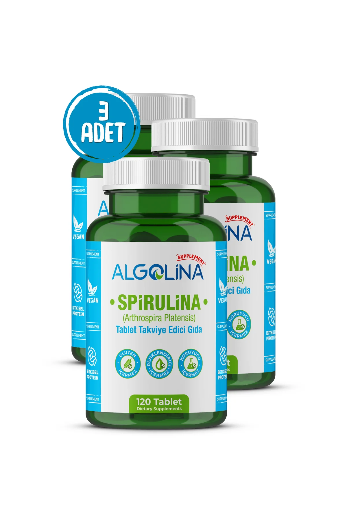 Spirulina 120 Tablet 600 Mg Bitkisel Protein - Takviye Edici Gıda