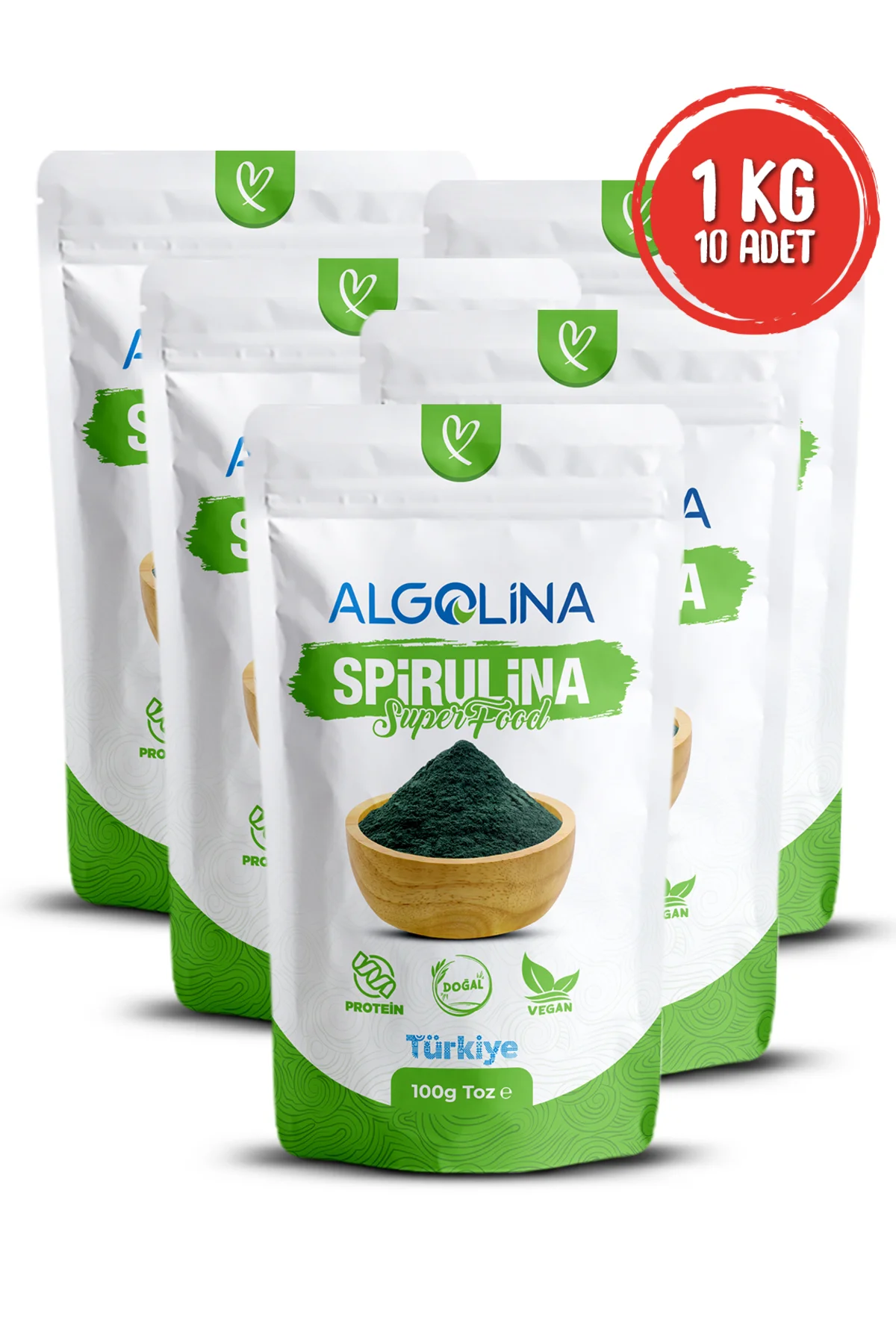 Spirulina Tozu 100 gr (10 ADET) - Bitkisel Protein - Doğal Gıda T