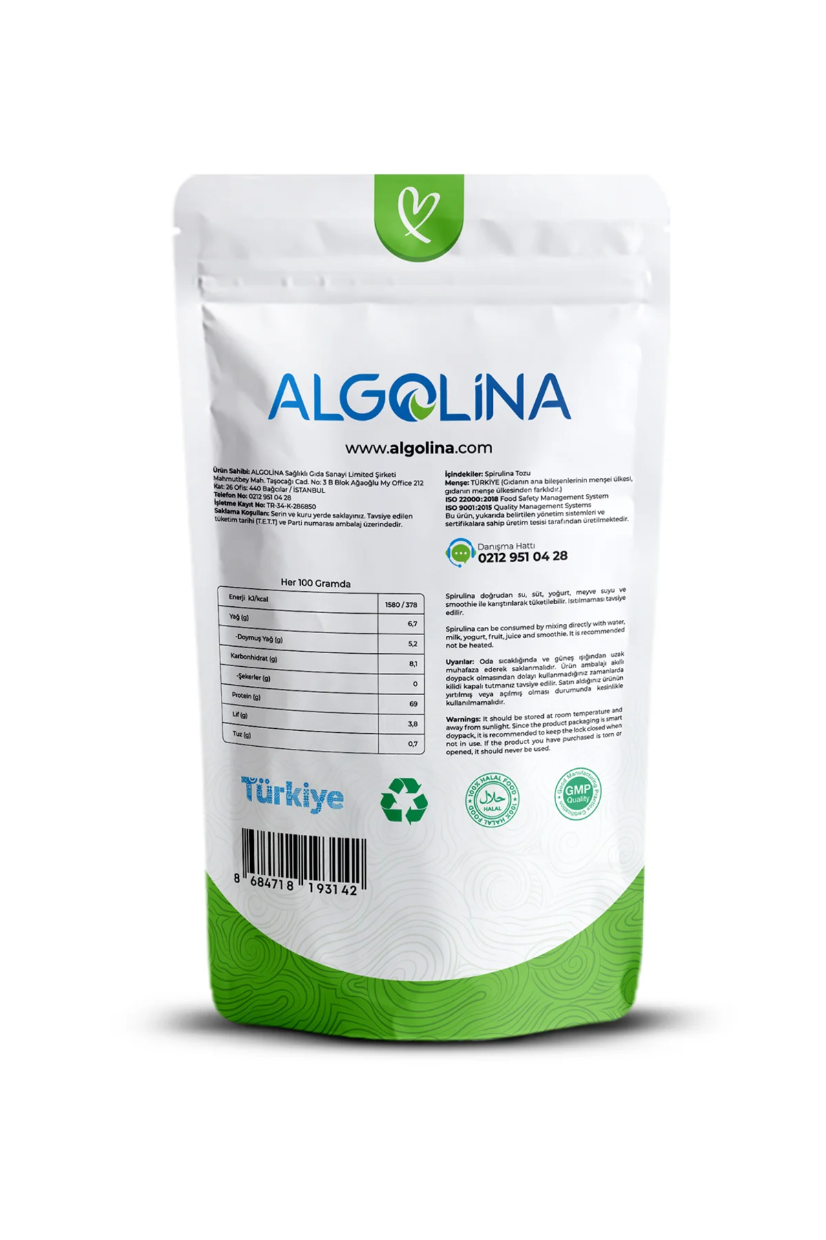 Spirulina Tozu 100 gr (2 ADET) - Bitkisel Protein - Doğal Diyet T