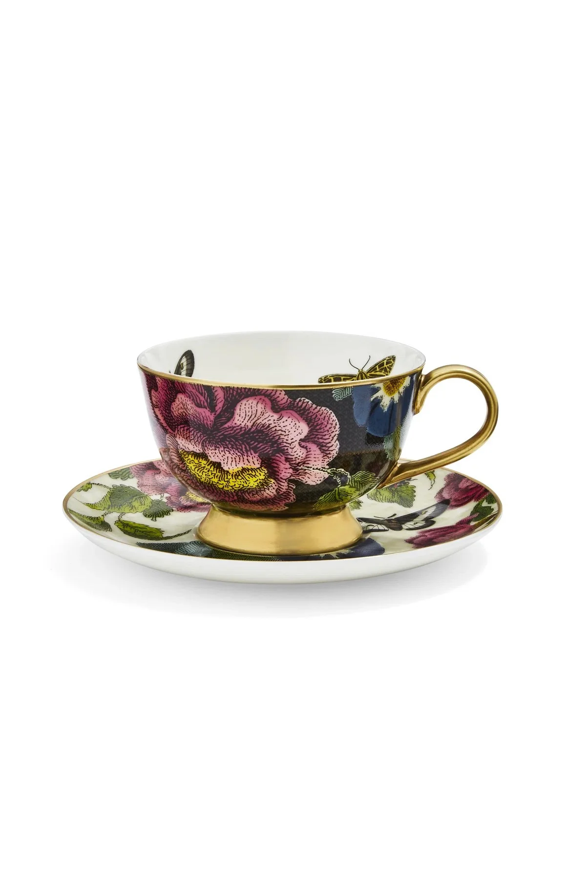 Spode, Creatures Of Curiosity - Kelebekli Çay Fincanı - (Black/Cr