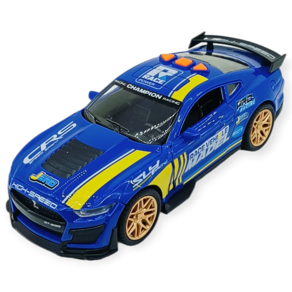 Spor Araba GT-500 Sürtmeli Işıklı Sesli Lacivert Plastik 18cm - 1 ADET