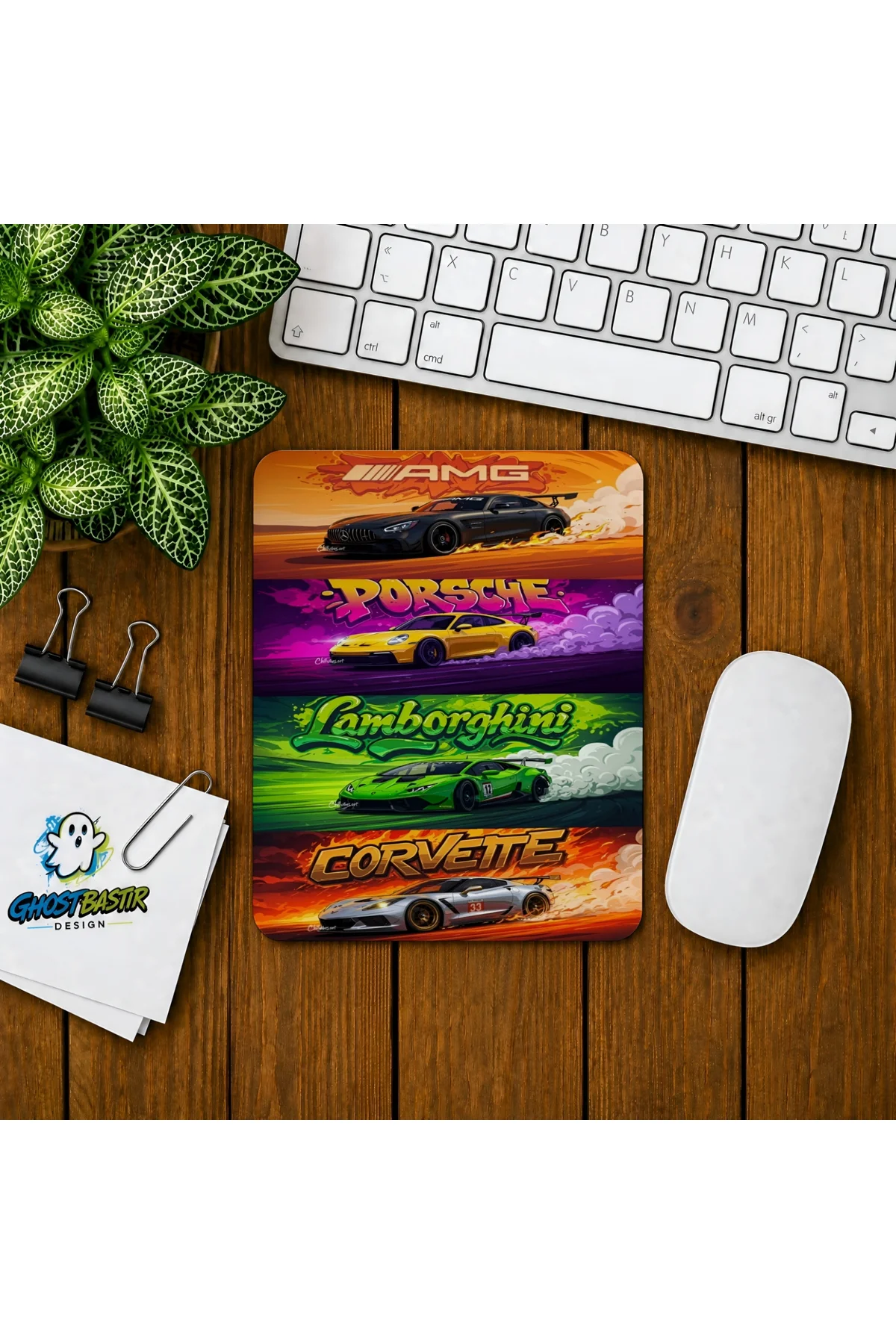 Spor Arabalar Baskılı Oyuncu Mousepad 0283