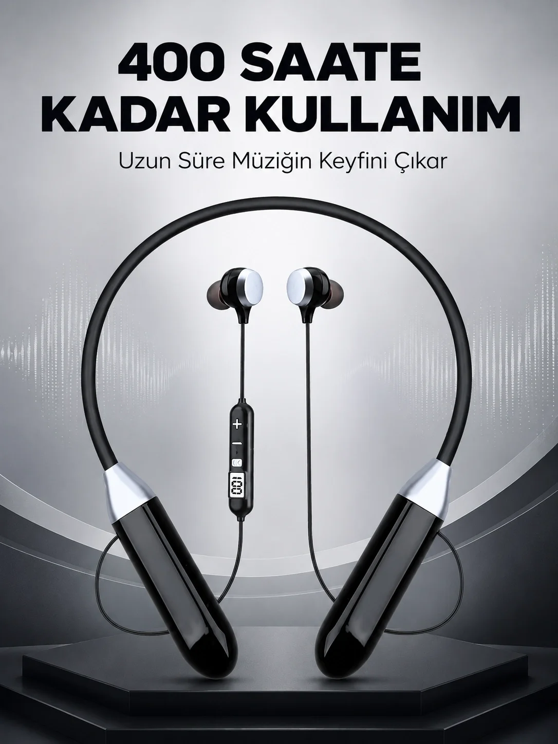 Spor İçin Bluetooth Boyun Kulaklığı Mikrofonlu Kablosuz Kulak İçi Müzik ve Telefon Kulaklığı