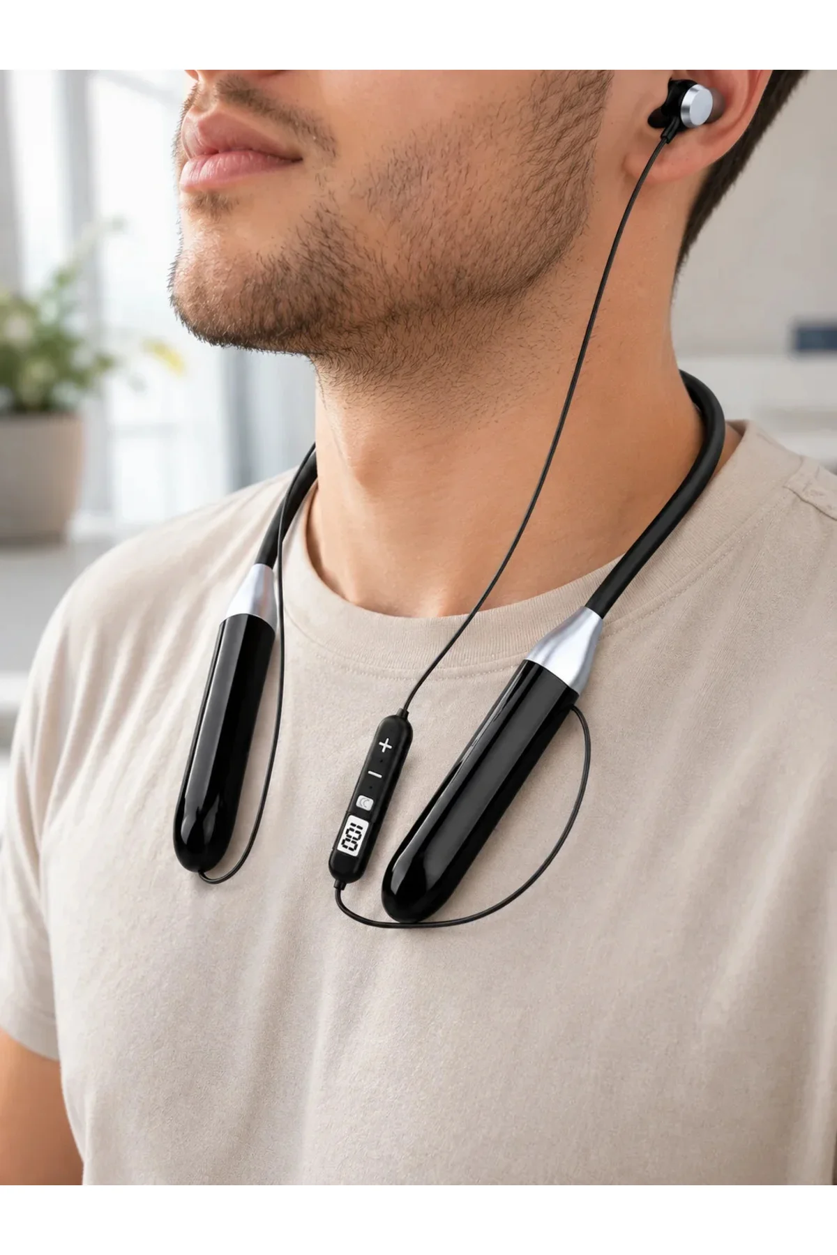 Spor İçin Bluetooth Boyun Kulaklığı krofonlu Kablosuz Kulak İçi Müzik ve Telefon Kulaklığı Spor İçin Bluetooth Boyun Kulaklığı krofonlu Kablosuz Kulak İçi Müzik ve Telefon Kulaklığı