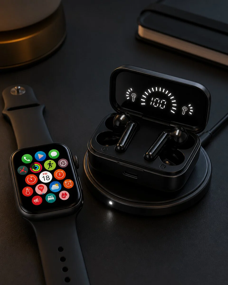 Spor ve Günlük Kullanıma Uygun Akıllı Saat ve Bluetooth Kulaklık Seti Yüksek Performans