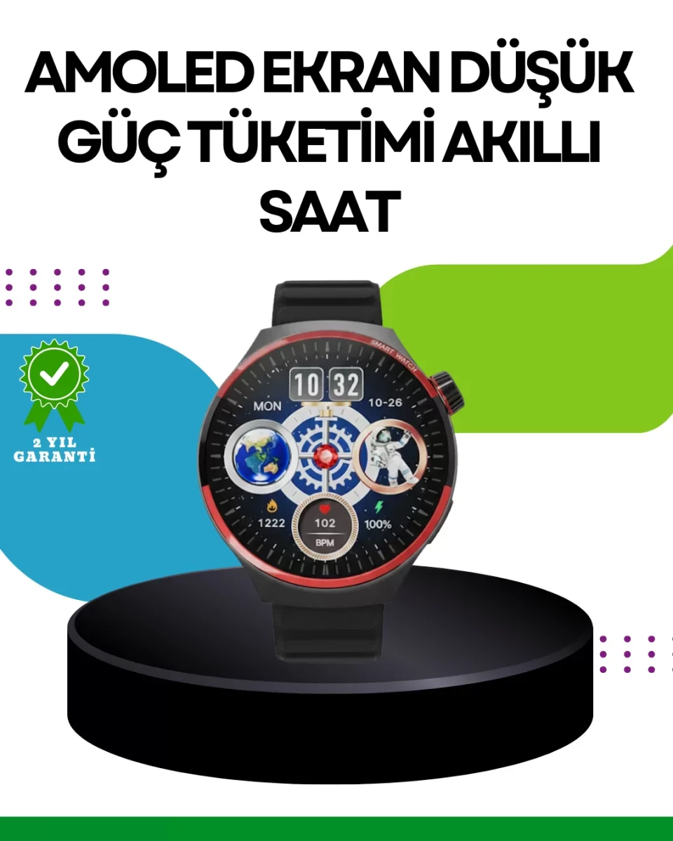 Spor ve Sağlık Takipli Akıllı Saat Kablosuz Şarj - Lisinya