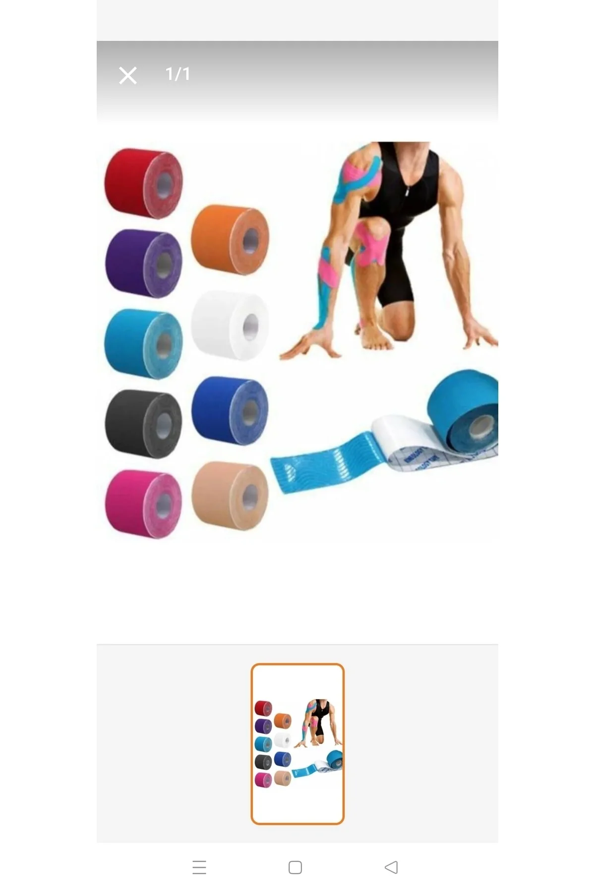 Sporcu ağrı bandı kinezio bant KIRMIZI renk (1 adet)