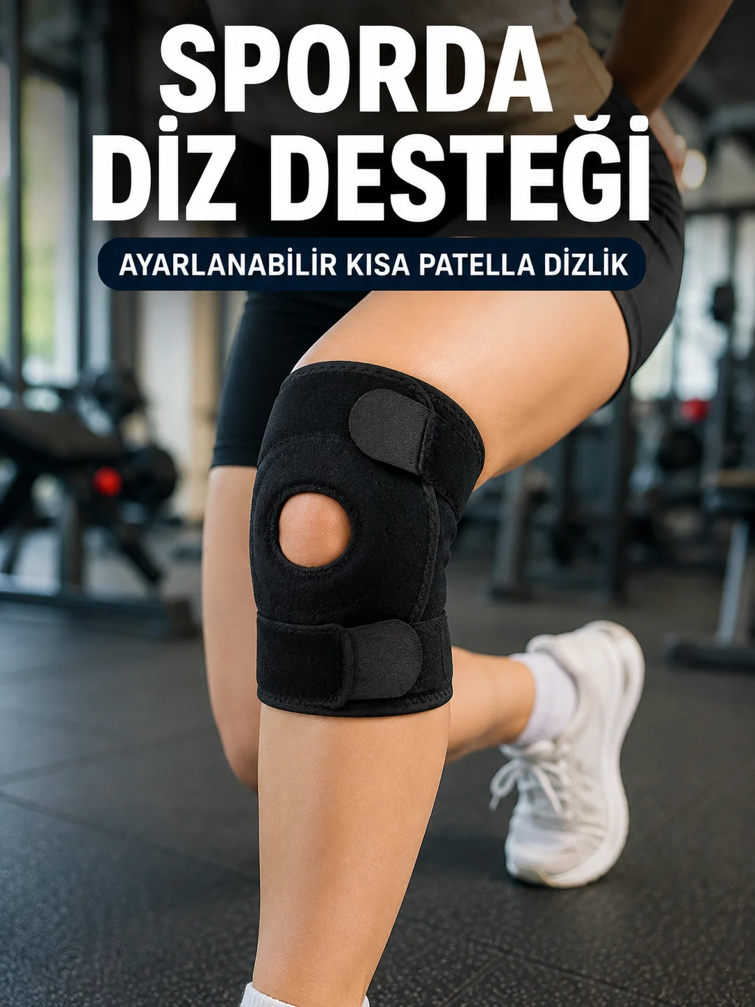 Sporcu Dizliği Açık Patella Tasarımlı Ayarlanabilir Cırtlı Kısa Diz Desteği Fiyatı, Yorumları ve Özellikleri