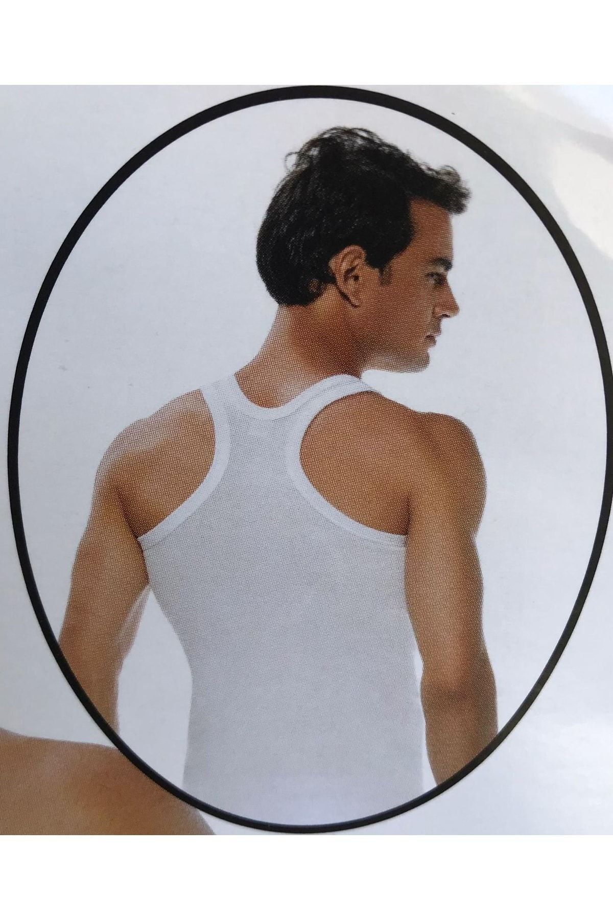 Sedef Yildizi Sporcu - Yüzücü - Sirti Çapraz Atlet 3'Lü Siyah - Beyaz - Gri