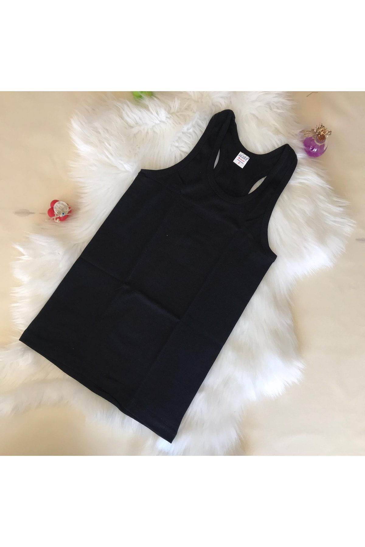 Sedef Yildizi Sporcu - Yüzücü - Sirti Çapraz Atlet 3'Lü Siyah - Beyaz - Gri