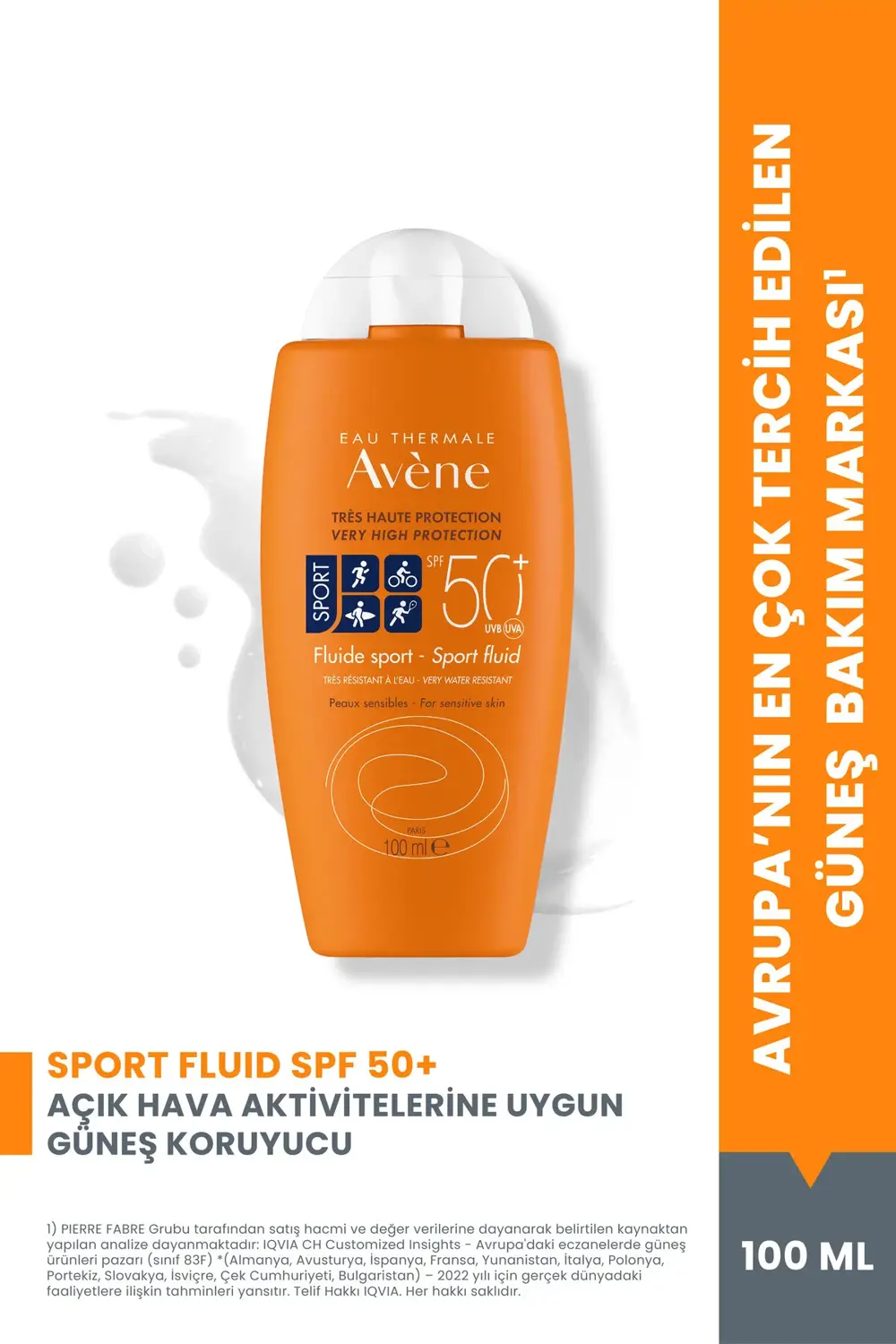 Sport Fluid SPF 50+ Spor Yapanlar için Suya ve Tere Dayanıklı Gün