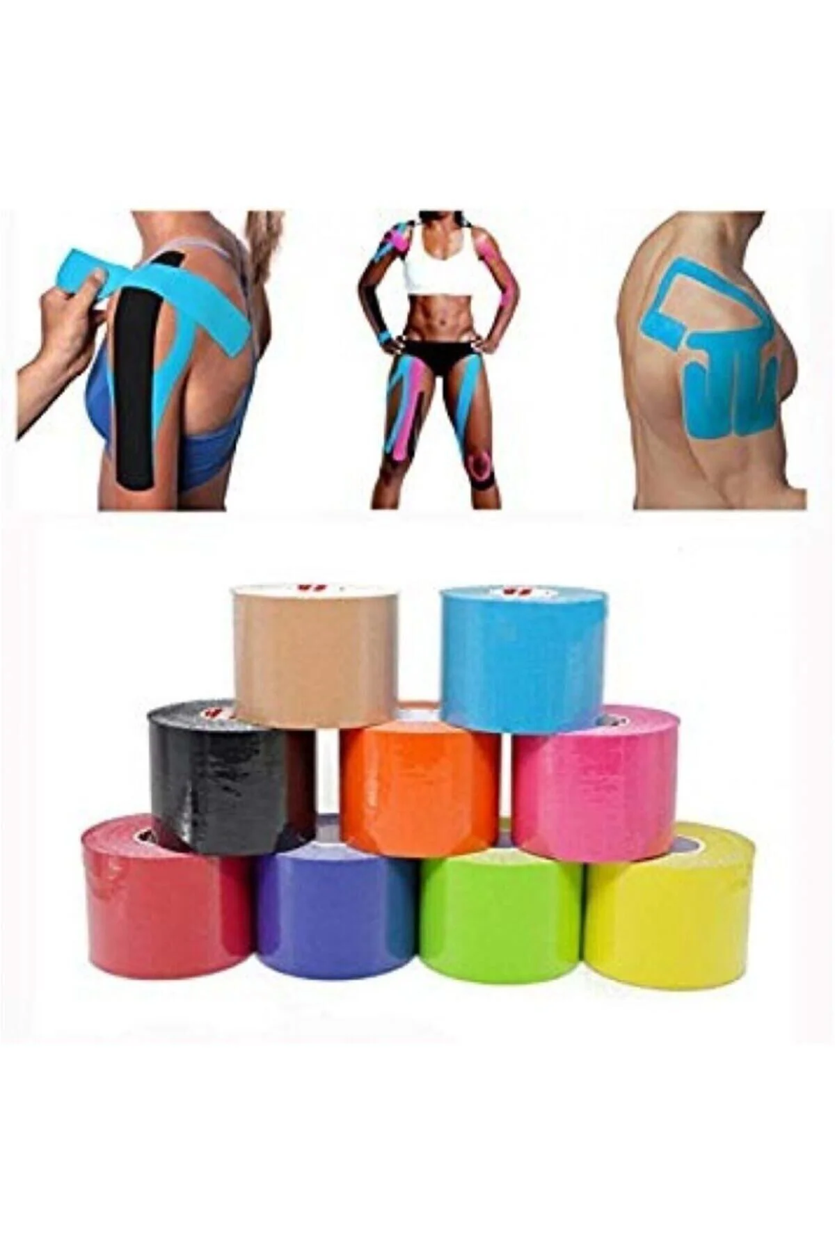 Sport Tape Mor Renk Kinezyo Sporcu Bandı Ağrı Bandı 5 Metre X 5 C