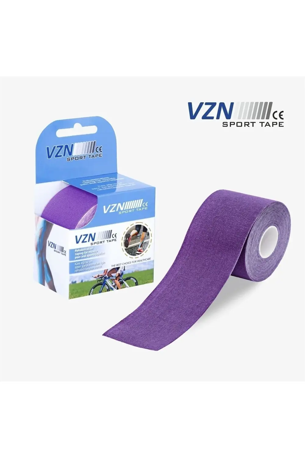 Sport Tape Mor Renk Kinezyo Sporcu Bandı Ağrı Bandı 5 Metre X 5 C