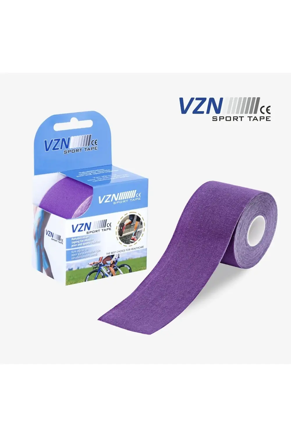Sport Tape Mor Renk Kinezyo Sporcu Bandı Ağrı Bandı 5 Metre X 5 C