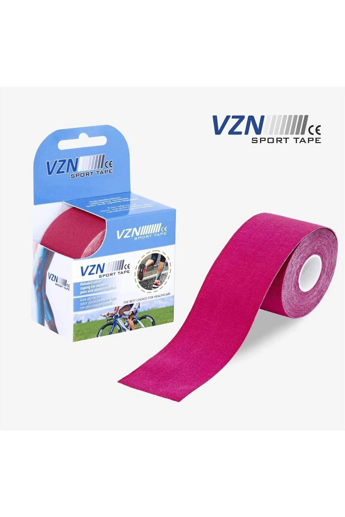 Sport Tape Pembe Renk Kinezyo Sporcu Bandı Ağrı Bandı 5 Metre X 5