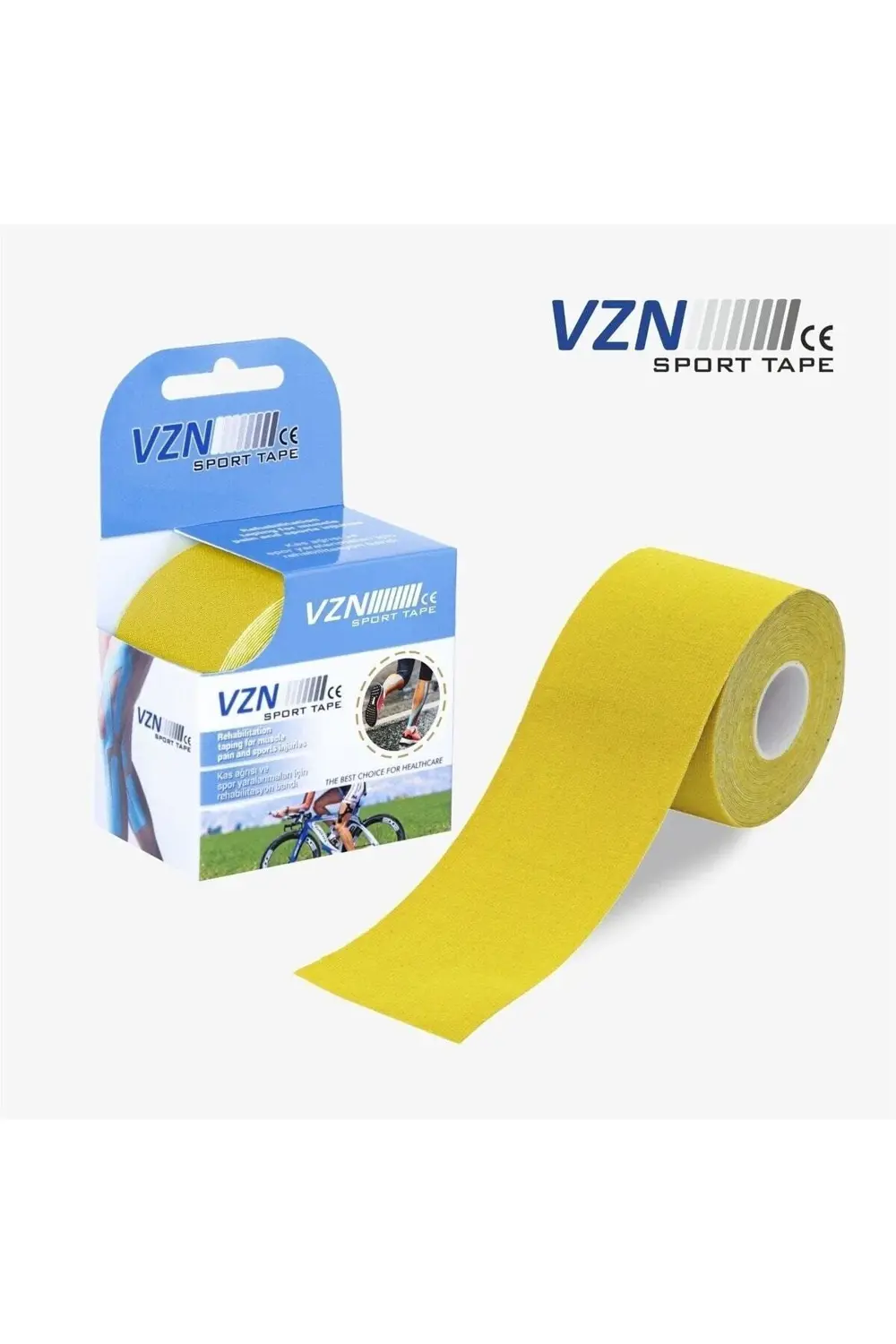 Sport Tape Sarı Renk Kinezyo Sporcu Bandı Ağrı Bandı 5 Metre X 5