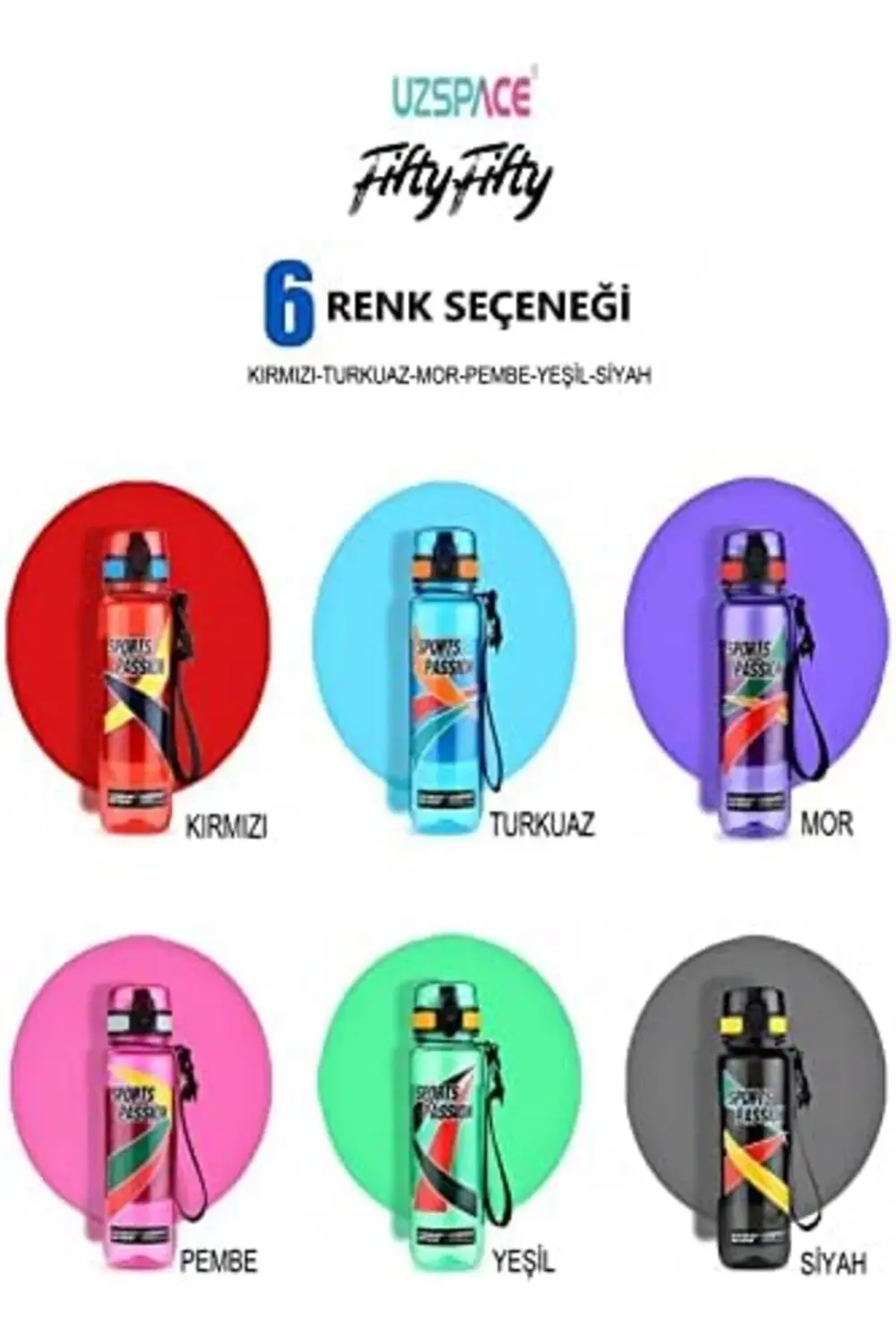 Sports Passion 500 ml Tritan Su Matarası Kaydırmaz Tutma Özelliği