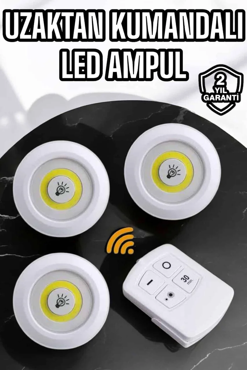 Spot Lamba Led Işık 3'lü Uzaktan Kumandalı Pilli Yapışkanlı Kablosuz - Lisinya Diğer Fiyatı, Yorumları ve Özellikleri