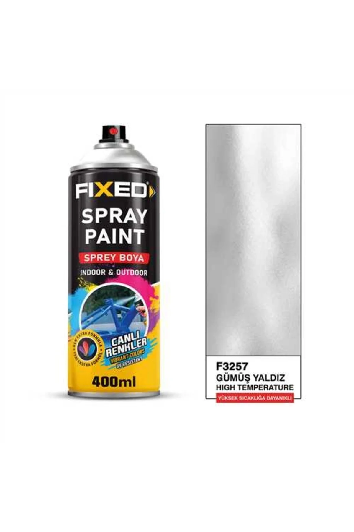SPREY BOYA AKRİLİK - GÜMÜŞ YALDIZ YÜKSEK ISIYA DAYANIKLI 320GR 400ML(500°C)