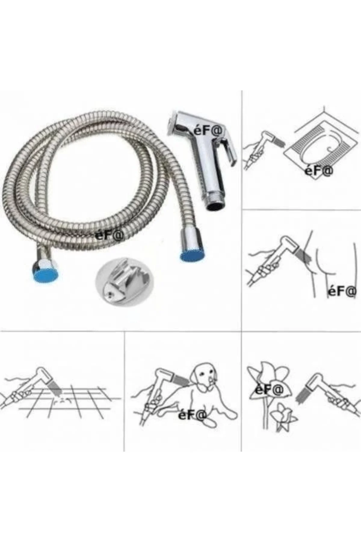 Sprey El Duşu Kedi Köpek Yıkama Tabancası Seti Ve Kedi Köpek Yıka