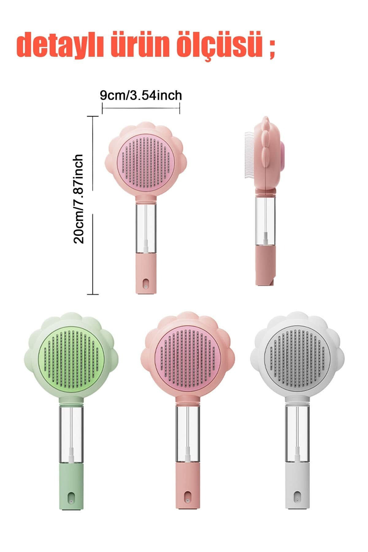 Sprey Hazneli Evcil Hayvan Tüy Toplama ve Temizlik Fırçası – Kedi