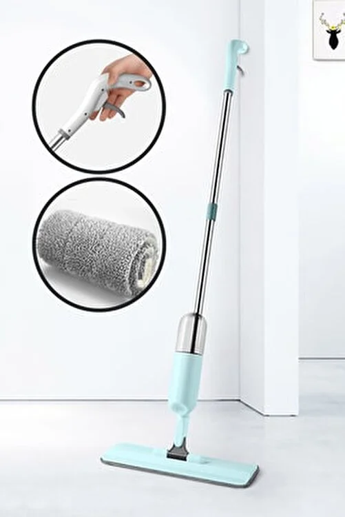 Sprey Mop Temizlik Seti 1 Yedek Mop Bez