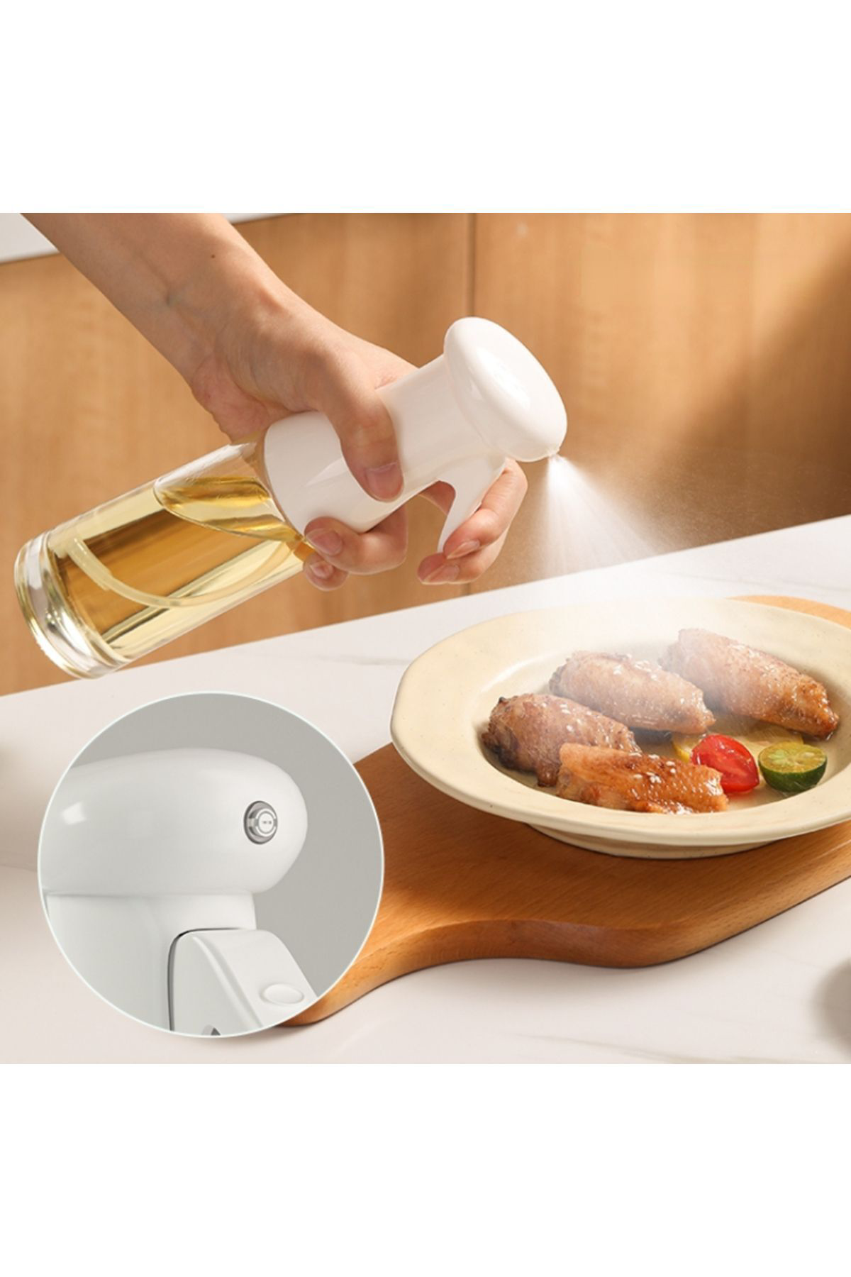 Sprey Yağdanlık Airfryer Için Yağdanlık Püskürtmeli Sprey Cam Şiş