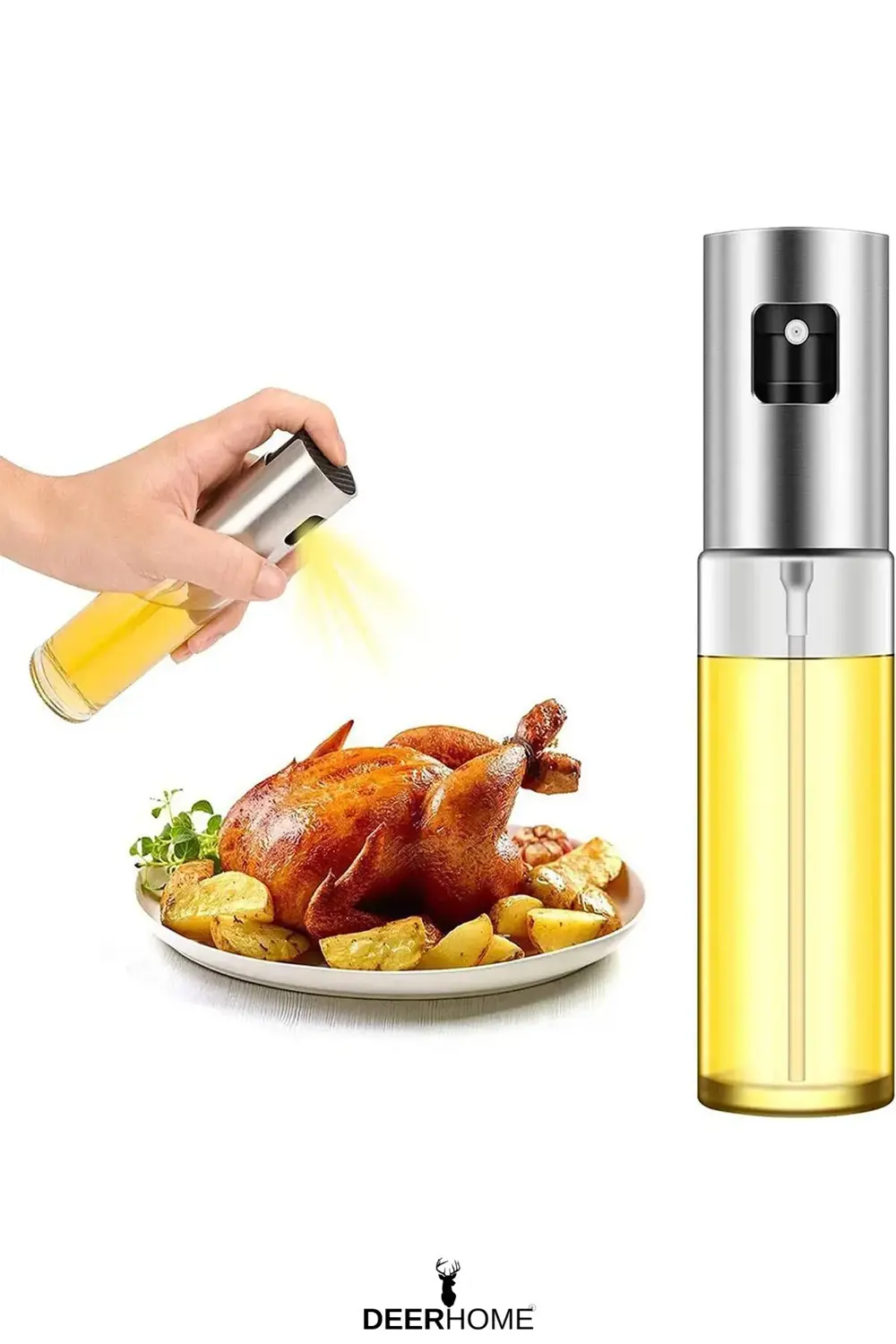 Sprey Yağlık Cam Püskürtmeli Fısfıs 100 ml Yağdanlık Airfryer Yağ