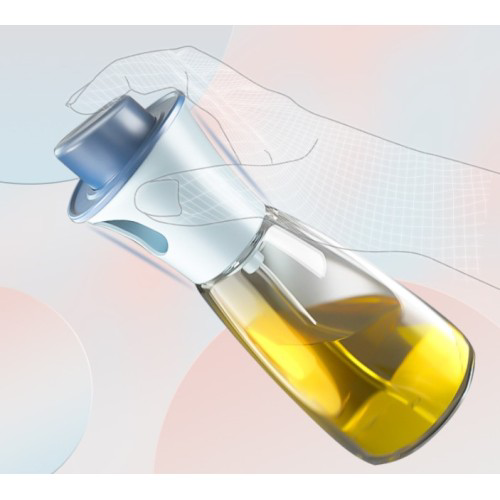 Spreylı Cam Yağ & Sirke Şişesi 220 ml, Şeffaf Cam Gövde Pratik Çö