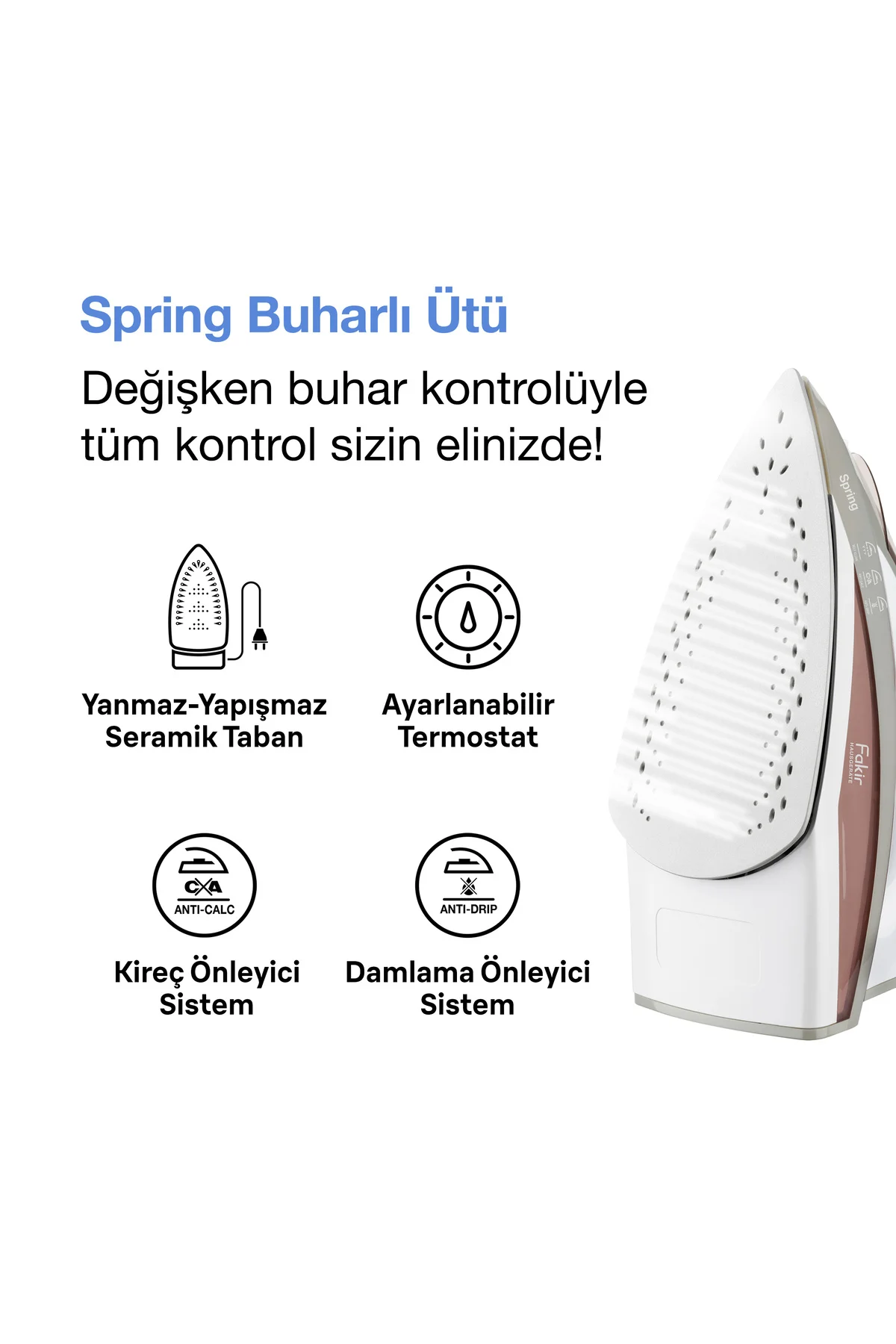 Spring Buharlı Ütü - Gül Kurusu