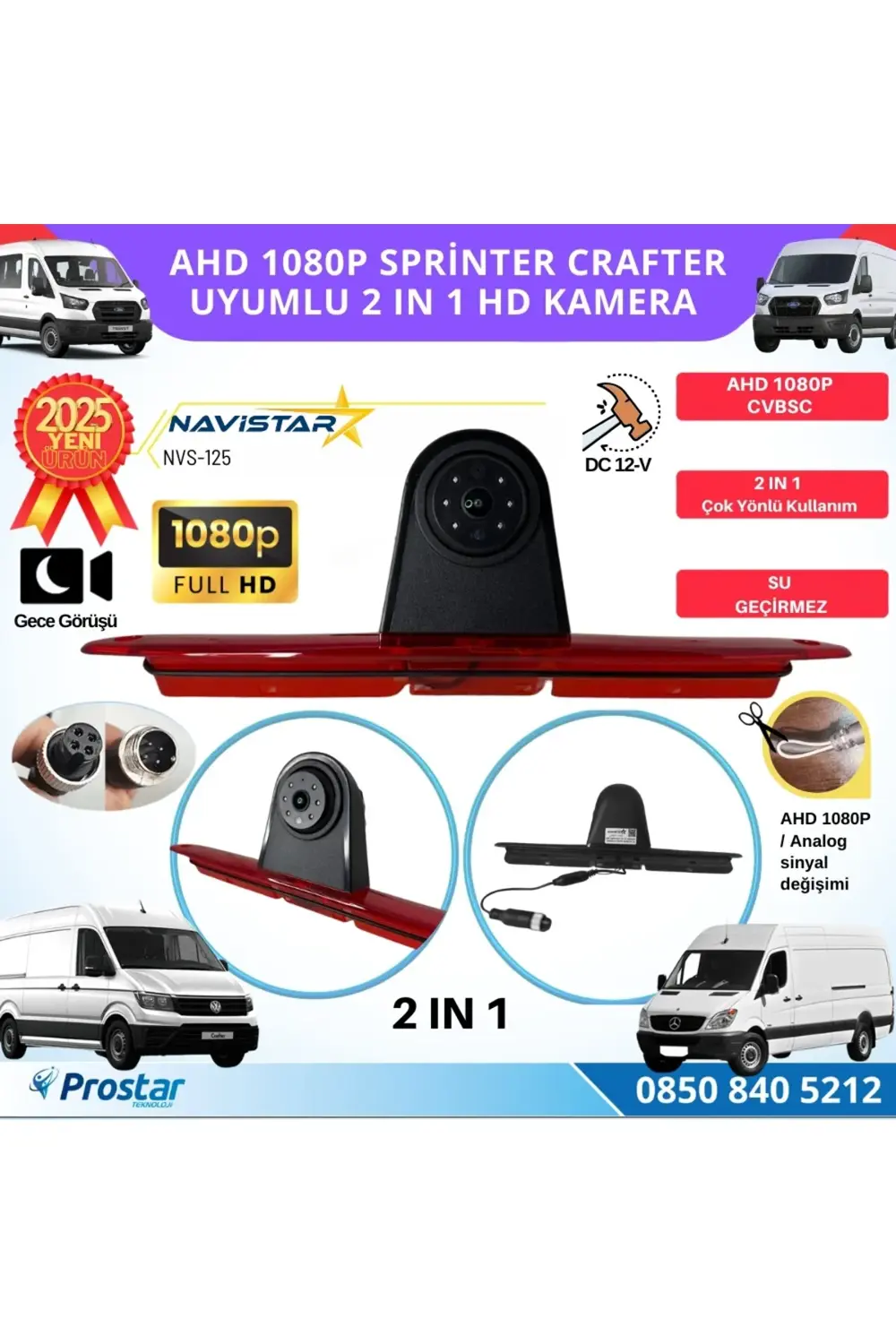 Sprinter Crafter Uyumlu AHD 1080P HD Kamera