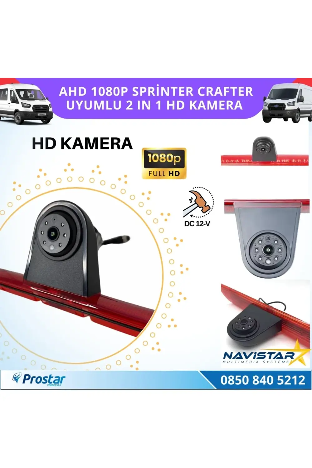 Sprinter Crafter Uyumlu AHD 1080P HD Kamera